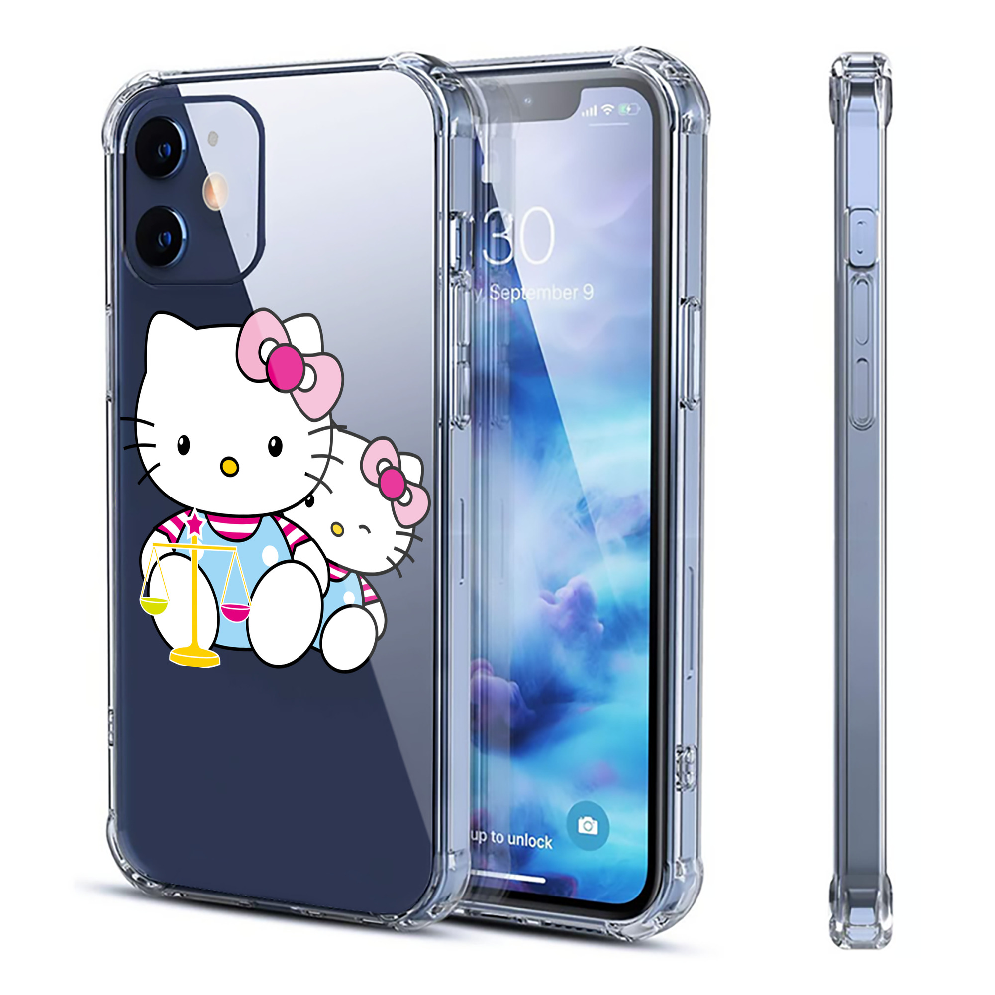 （画像用） Hello Kitty ハローキティ 【iPhone 12シリーズ対応】透明スマホケース（クリアソフトケース）